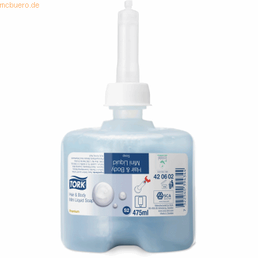 Tork Flüssigseife Premium Hair & Body für S2-System 8 Flakon a 475ml Tork Flüssigseife Premium Hair & Body für S2-System 8 Flakon a 475ml von Tork