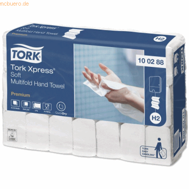 Tork Handtücher Premium H2-Interfold weich 2-lagig weiß VE=2310 Stück von Tork