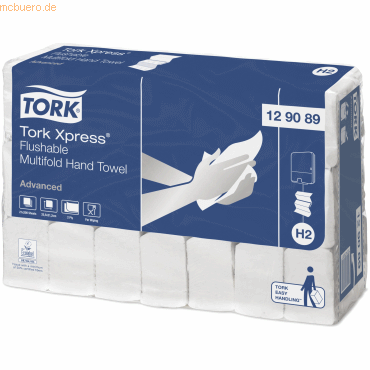 Tork Handtücher Xpress H2 Multifold 2-lagig 21x26cm weiß 21x200 Stück von Tork