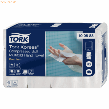 Tork Papierhandtuch Express Premium 100888 H2 Interfold 2-lagig 32x21, Tork Papierhandtuch Express Premium 100888 H2 Interfold 2-lagig 32x21, von Tork