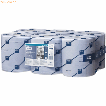 Tork Papierwischtuch Reflex 19,4x33,5cm 2-lagig blau VE=6 Rollen von Tork