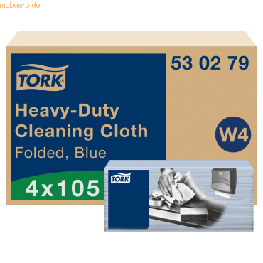 Tork Reinigungstuch 530279 35,5x41,5cm 1-lagig blau 4x105 Stück von Tork