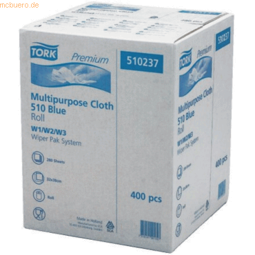 Tork Reinigungstücher Premium 510 1-lagig 32x38cm 1 Rolle mit 400 Tüch Tork Reinigungstücher Premium 510 1-lagig 32x38cm 1 Rolle mit 400 Tüch von Tork