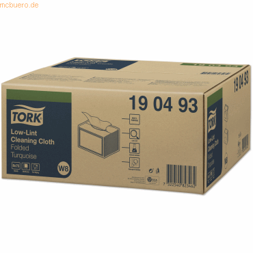 Tork Reinigungstücher fusselarm W8 1-lagig 38,5x30cm türkis 8x75 Tüche Tork Reinigungstücher fusselarm W8 1-lagig 38,5x30cm türkis 8x75 Tüche von Tork