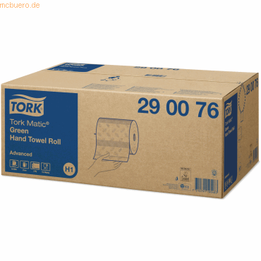 6 x Tork Rollenhandtuch Matic H1 21x24,5cm 2-lagig grün 6x150m von Tork
