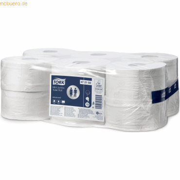 Tork Toilettenpapier Advanced Mini Jumbo Rolle 2-lagig 9,5cmx180m weiß von Tork