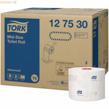 Tork Toilettenpapier Premium Compact 2-lagig 100m hochweiß VE=27 Rolle Tork Toilettenpapier Premium Compact 2-lagig 100m hochweiß VE=27 Rolle von Tork