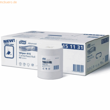 Tork Wischtücher Advanced 415 1-lagig 20cmx320m weiß VE=6 Rollen Tork Wischtücher Advanced 415 1-lagig 20cmx320m weiß VE=6 Rollen von Tork