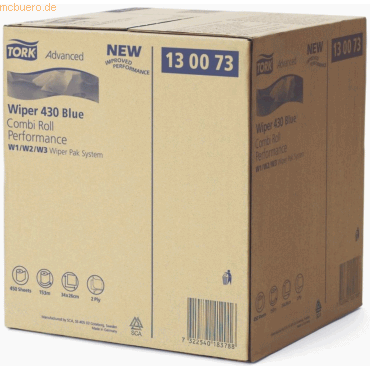 Tork Wischtücher Advanced 430 Performance 2-lagig 26x34cm/170m blau Tork Wischtücher Advanced 430 Performance 2-lagig 26x34cm/170m blau von Tork