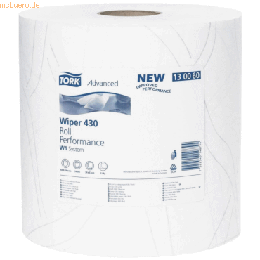 Tork Wischtücher Advanced 430 Performance 2-lagig 37x34cm/340m weiß Tork Wischtücher Advanced 430 Performance 2-lagig 37x34cm/340m weiß von Tork