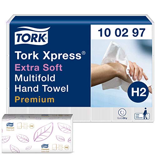 Tork Xpress® extra weiche Multifold Handtücher H2 2-lagige Papierhandtücher, Weiß, Premium Qualität, 21x100 Tücher von Tork
