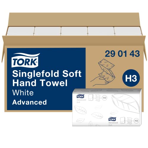 Tork weiche Zickzack Papierhandtücher Advanced 290143 - H3 Falthandtücher für Papierhandtuchspender - saugfähig und reißfest, 2-lagig, weiß - 15 x 250 Tücher Tork weiche Zickzack Papierhandtücher Advanced 290143 - H3 Falthandtücher für Papierhandtuchspender - saugfähig und reißfest, 2-lagig, weiß - 15 x 250 Tücher von Tork