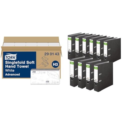 Tork weiche Zickzack Papierhandtücher Advanced 290143 & Original DINOR Ordner-Wolkenmarmor-Recycling - Made in Germany. 10er Pack 8 cm breit DIN A4 schwarz Aktenordner Briefordner Büroordner Tork weiche Zickzack Papierhandtücher Advanced 290143 & Original DINOR Ordner-Wolkenmarmor-Recycling - Made in Germany. 10er Pack 8 cm breit DIN A4 schwarz Aktenordner Briefordner Büroordner von Tork