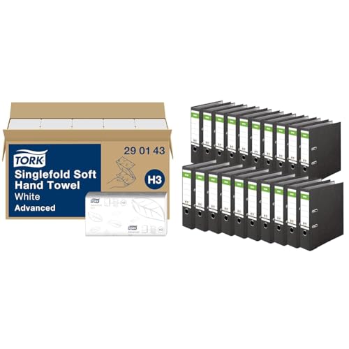 Tork weiche Zickzack Papierhandtücher Advanced 290143 & Original DINOR Ordner-Wolkenmarmor-Recycling - Made in Germany. 20er Pack 8 cm breit DIN A4 schwarz Aktenordner Briefordner Büroordner Tork weiche Zickzack Papierhandtücher Advanced 290143 & Original DINOR Ordner-Wolkenmarmor-Recycling - Made in Germany. 20er Pack 8 cm breit DIN A4 schwarz Aktenordner Briefordner Büroordner von Tork