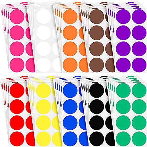 Torribala 2 Runder Farbe Codierung Aufkleber 10 Kreis Etiketten Selbstklebender Farbiger Einfarbiger Aufkleber (400) von Torribala