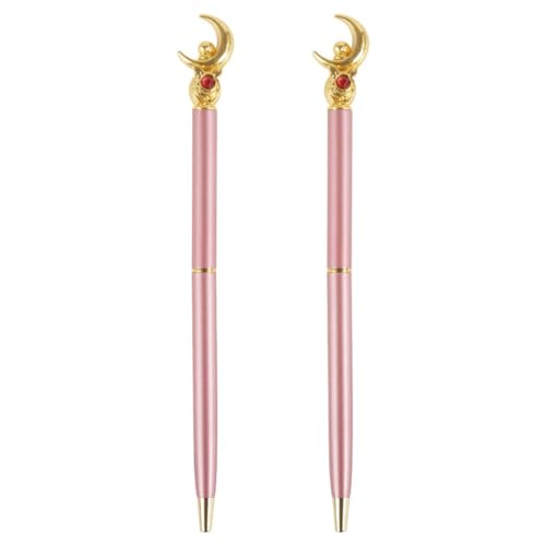 Torribala 2 Stück Mondfeder – Kugelschreiber für Mädchen, Anime, Schulbedarf für die Schule, schwarz, Gel-Stifte-Set, 0,5 mm von Torribala