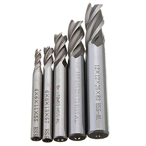 Torribala 5 Stück / Set gerade Frässchneider 4 Flöten Bohrer 4/6/8/10 / 12 mm für CNC-Fräswerkzeug Torribala 5 Stück / Set gerade Frässchneider 4 Flöten Bohrer 4/6/8/10 / 12 mm für CNC-Fräswerkzeug von Torribala