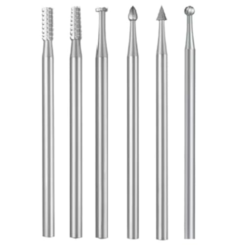 Torribala 6 Gravierfräser aus Stahl mit 3/32 Zoll Schaft, Olivastra-Schnitz-Bohrer für rotierende Werkzeuge (2,3 mm Schnitz-Bits) von Torribala