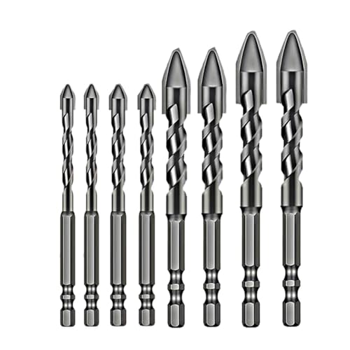 Torribala 8 Spezial-Exzenterbohrer mit 1/4 Zoll Spitze, 5/16 Zoll, 3/8 Zoll, 1/2 Zoll, Bohrer für Beton, Mauerwerk, Metall, Glas Torribala 8 Spezial-Exzenterbohrer mit 1/4 Zoll Spitze, 5/16 Zoll, 3/8 Zoll, 1/2 Zoll, Bohrer für Beton, Mauerwerk, Metall, Glas von Torribala