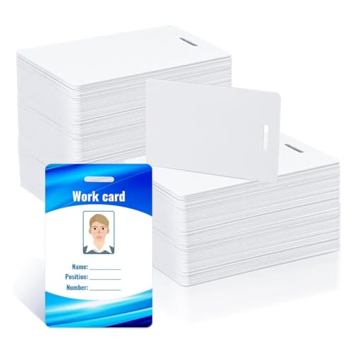 Torribala Packung mit 150 weißen PVC-Karten mit Lochschlitz, vertikale Visitenkarten mit bedruckbarem Kunststofffoto CR80, Standard 30 Torribala Packung mit 150 weißen PVC-Karten mit Lochschlitz, vertikale Visitenkarten mit bedruckbarem Kunststofffoto CR80, Standard 30 von Torribala