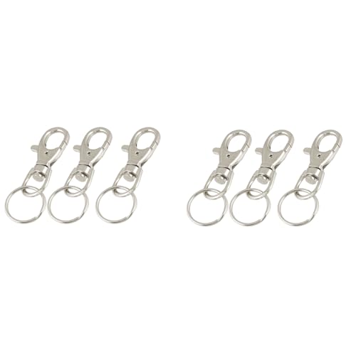 Torribala Schlüsselkette mit 25 mm Durchmesser, Karabinerverschluss, geteilter Ring, Silberton, 6 Stück Torribala Schlüsselkette mit 25 mm Durchmesser, Karabinerverschluss, geteilter Ring, Silberton, 6 Stück von Torribala