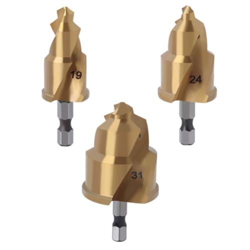 Torribala Stufenbohrer 3 Stück 20/25/32 mm mit drehbarer Grenze Bohrkegel PPR zum Reiben von Wasserrohren Torribala Stufenbohrer 3 Stück 20/25/32 mm mit drehbarer Grenze Bohrkegel PPR zum Reiben von Wasserrohren von Torribala