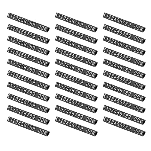 Torribaly 30 Set Preisschilder, Kunststoff WüRfel Preis Anzeige Etikett Einstellbare Nummer Stand, Preisschilder Aufsteller Price Tag für Schmuck Uhr Ring Preisauszeichnung, Schwarz von Torribaly