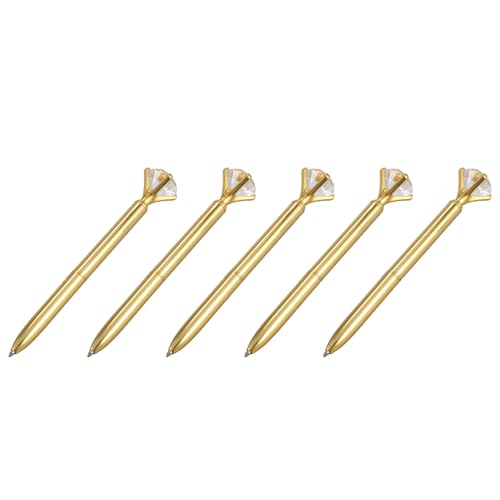 Torsten 5X Kawaii Kugelschreiber Kugelschreiber mit Grossen Diamant Schwarz Nachfuellstift Mode Schule Buerobedarf,Golden Torsten 5X Kawaii Kugelschreiber Kugelschreiber mit Grossen Diamant Schwarz Nachfuellstift Mode Schule Buerobedarf,Golden von Torsten