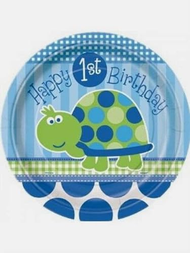 Blau 1 Jahr Schildkröte Pappteller von Torten Deko Shop