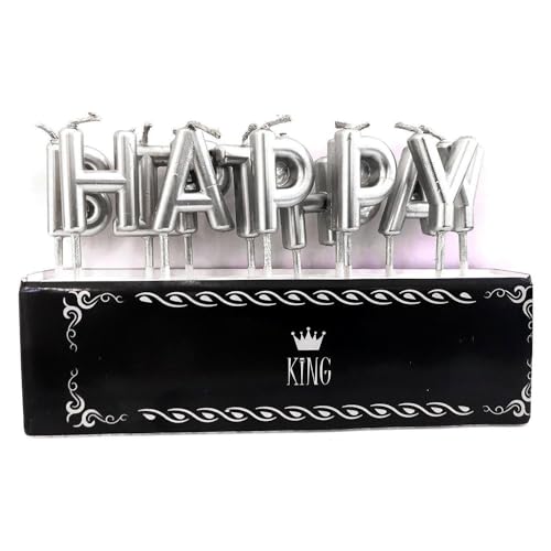 Torten Deko Shop Happy Birthday Kerzen, Silber von Torten Deko Shop