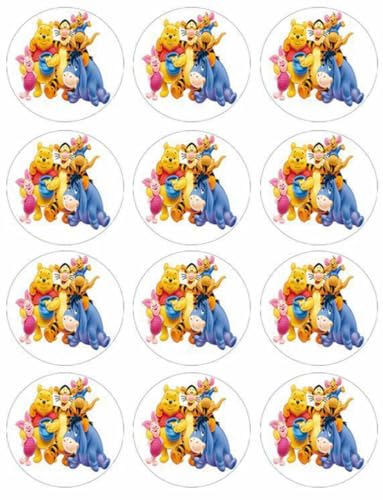 Torten Deko Shop Winnie Puuh Cupcake, Muffin Aufleger - Kuchen aufleger Cup Cake Zuckerbild Kuchenplatte Oblate von Torten Deko Shop