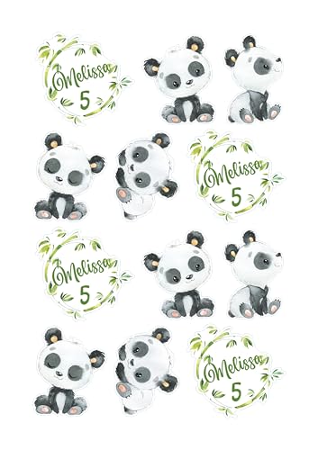 Panda Muffinauflegre Cake Topper | Oblate oder Fondantpapier | personalisiert mit Text von Tortenpixel