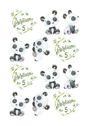 Panda Muffinauflegre Cake Topper | Oblate oder Fondantpapier | personalisiert mit Text von Tortenpixel