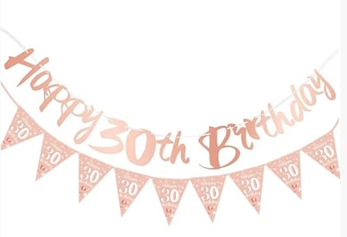 Torytoe 30 Geburtstag Deko Banner, Happy 30 Birthday Banner Dekoration Wimpelkette zum 30ter Geburtstags 30. Geburtstag Girlande Rose Gold Geburtstagsdeko Set für Frauen Mädchen Torytoe 30 Geburtstag Deko Banner, Happy 30 Birthday Banner Dekoration Wimpelkette zum 30ter Geburtstags 30. Geburtstag Girlande Rose Gold Geburtstagsdeko Set für Frauen Mädchen von Torytoe