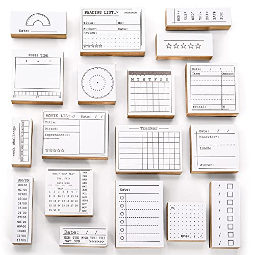 Tosnail 18 Stück Holz Journal Stempel Dekorative Gummistempel Set Kalender Planer Stempel Scrapbook Schablonen für To-Do-Liste Aufgaben Tagebuch Planer Briefe Scrapbook Karten Basteln Tosnail 18 Stück Holz Journal Stempel Dekorative Gummistempel Set Kalender Planer Stempel Scrapbook Schablonen für To-Do-Liste Aufgaben Tagebuch Planer Briefe Scrapbook Karten Basteln von Tosnail