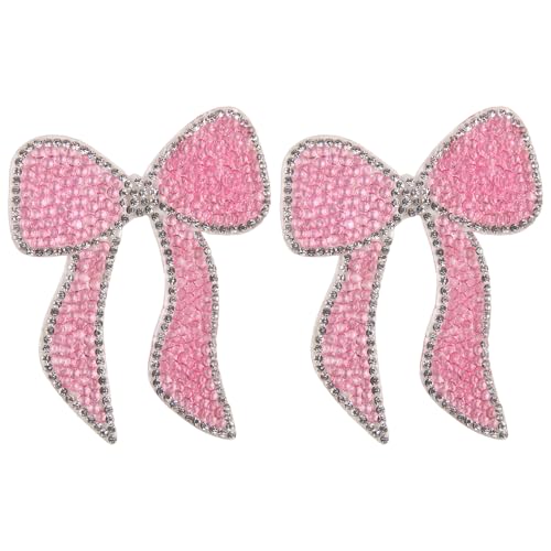 Schleifenband Strass Patches Schwarz Rosa (Pink) von Totelux
