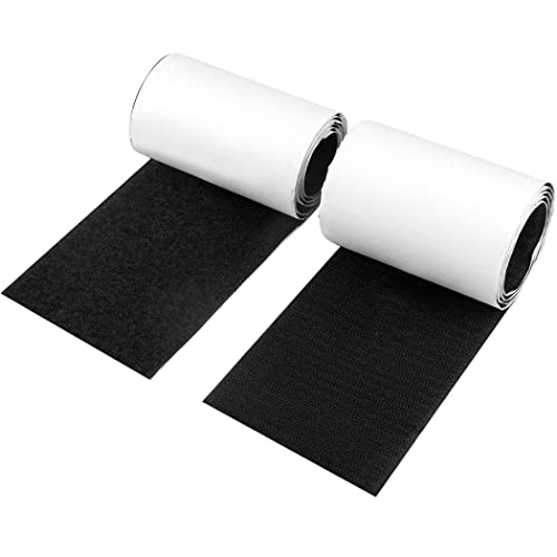 Totofy Klettband Selbstklebend Extra Stark, Ndustrie Klettverschluss Selbstklebend Schwarz klebe klettband für Wände,Boden,Tür,Kunststoffe, Gläser,10CM Breite 1 Meter Lang von Totofy