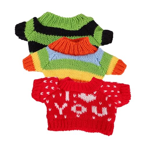 Totority 3 Stück Teiliges Bär Kleidung für Puppen Handgefertigter Pullover Zubehör für Love Sweatshirt Gestreiftem und Regenbogenfarbenem Sweatshirt Totority 3 Stück Teiliges Bär Kleidung für Puppen Handgefertigter Pullover Zubehör für Love Sweatshirt Gestreiftem und Regenbogenfarbenem Sweatshirt von Totority