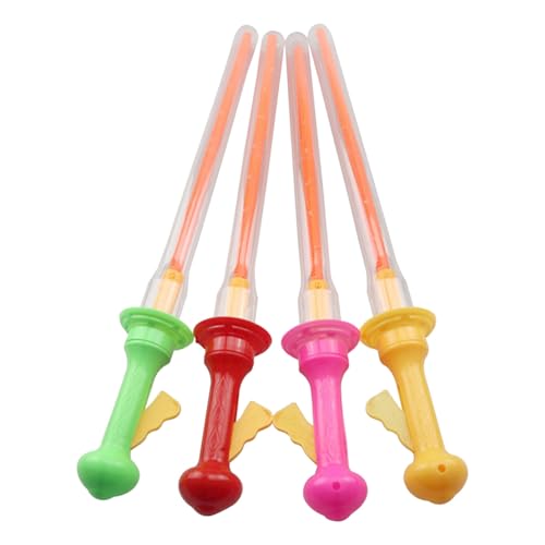 Totority 4 Stück Bubble Zauberstäbe Lustige Blasenstäbe für Outdoor Spiele Partys und Geburtstagsfeiern Farbe Zufall ohne Seifenblasenflüssigkeit Zufällige Farbe von Totority
