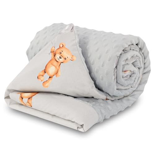 Babydecke Kuscheldecke Baby Decke Sommerdecke mit Plüschstoff 75x100 cm - Kinderdecke Kinderwagen Blanket Babydecken Kinderwagendecke und Erstausstattung für Neugeborene und Kinder von Totsy Baby