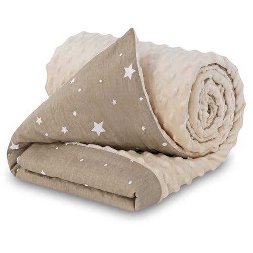 Babydecke Kuscheldecke Baby Decke Sommerdecke mit Plüschstoff 75x100 cm - Kinderdecke Kinderwagen Blanket Babydecken Kinderwagendecke und Erstausstattung für Neugeborene und Kinder von Totsy Baby