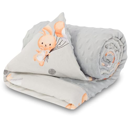 Babydecke Kuscheldecke Baby Decke Sommerdecke mit Plüschstoff 75x100 cm - Kinderdecke Kinderwagen Blanket Babydecken Kinderwagendecke und Erstausstattung für Neugeborene und Kinder von Totsy Baby