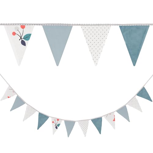 Wimpelkette Kinderzimmer Wimpel Girlande Outdoor Geburtstag Wimpelkette Stoff Deko Wetterfest 350 cm 12 Dreiecke (15 cm x 22 cm) Fuchs von Totsy Baby