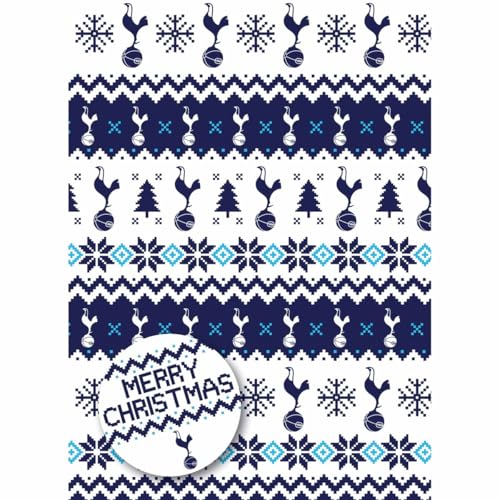 Geschenkpapier für Weihnachten, Motiv: Tottenham Hotpur FC für Geschenke, Fußball, 2 Bögen, 2 Etiketten von Tottenham Hotspur FC