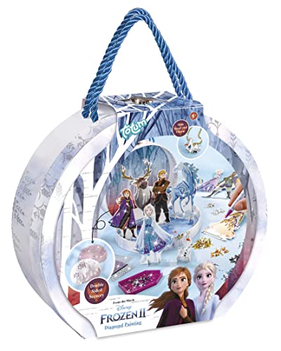 Disney Frozen II 681224 Diamond Painting Geschenkbox: Gestalte deine Lieblingsfiguren von Frozen II mit wunderschönen Strasssteinen in 3D Landschaften, inkl. Olaf Anhänger von Totum