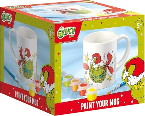 GRINCH Tasse zum Bemalen – DIY Porzellantasse mit Ausmalmotiv | Inkl. 5 Farben & Pinsel | Kreatives Geschenk für Kinder Fans zu Weihnachten GRINCH Tasse zum Bemalen – DIY Porzellantasse mit Ausmalmotiv | Inkl. 5 Farben & Pinsel | Kreatives Geschenk für Kinder Fans zu Weihnachten von Totum