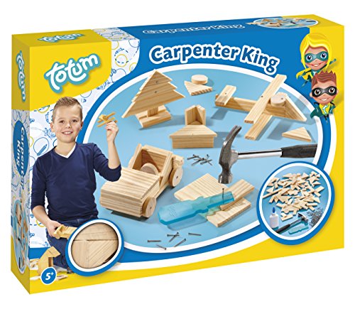Hammerspiel Zimmermann-Set Carpenter King: mit Holzteilen in verschiedenen Größen und Formen, Nägel und Hammer Hammerspiel Zimmermann-Set Carpenter King: mit Holzteilen in verschiedenen Größen und Formen, Nägel und Hammer von Totum