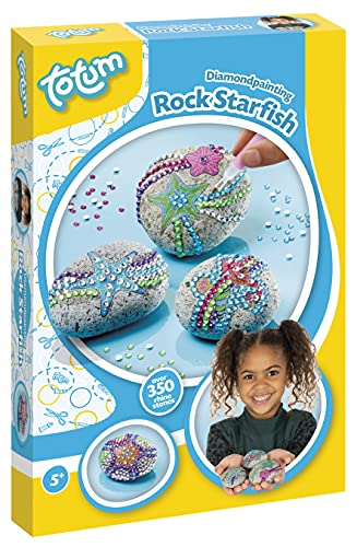 Totum 029798 Creativity Diamond Painting Rock Starfish – Verziere Steine mit funkelnden Glitzersteinchen und Seestern-Stickern von Totum