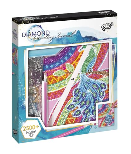 Totum 079762 Pfau Diamond Painting Bastelset Notizbuch, bunt von Totum