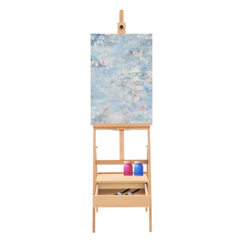 Staffelei Kunststaffelei Buchenholz Malstaffelei mit Schublade, Bodenstaffelei Verstellbar für Leinwände bis 90cm/35,43 Zoll Höhe Staffelei Kunststaffelei Buchenholz Malstaffelei mit Schublade, Bodenstaffelei Verstellbar für Leinwände bis 90cm/35,43 Zoll Höhe von TouTToNG